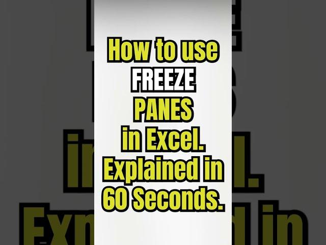 How to Freeze Multiple Rows and Columns in Microsoft Excel. Explained in 60 Seconds