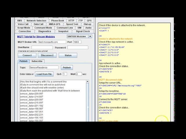 Connect to MQTT server with Simcom modules