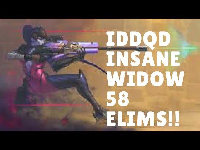 Overwatch IDDQD Most Dominant Widow Gameplay Ever With 58 Elims!!