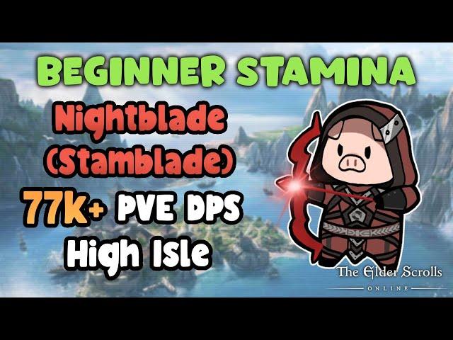 ESO Beginner Stamina Nightblade (Stamblade) 77k+ PVE DPS High Isle DLC