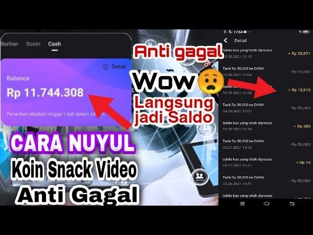 Cara Nuyul Snack video! | trik Nuyul Snack video Terbaru Gampang bangat koin| Senackvideo bermasalah