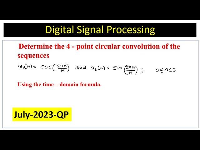 Circular convolution between given two sequences using time domain formula