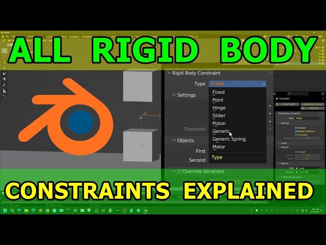 All of Blender's  Rigid Body Constraints Explained