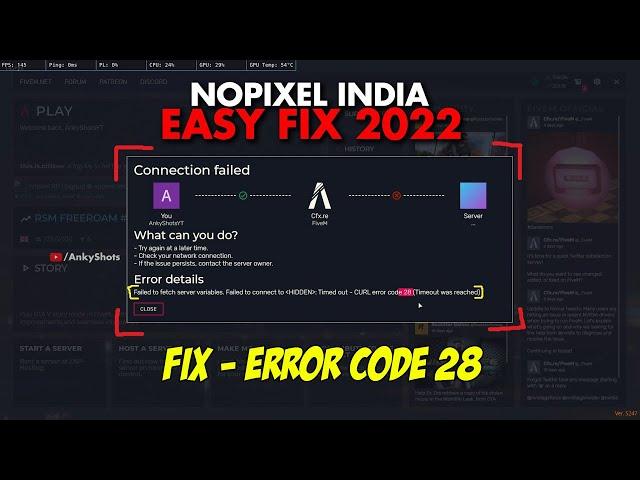 [2022] GTA 5 Nopixel India Error Code 28 Solve - Easy Tutorial