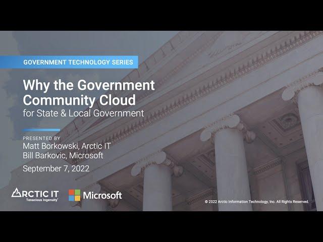 Why the Government Community Cloud