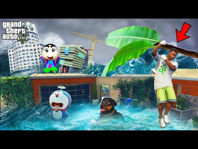 BIGGEST Tsunami Attack In GTA 5 | Franklin SURVIVAL TSUNAMI Gta 5 | Lovely Gaming