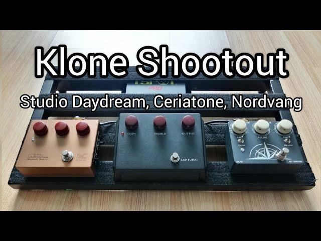 Klon Centaur clones shootout: Studio DayDream KCM-OD, Ceriatone Centura, Nordvand No. 1 Signature