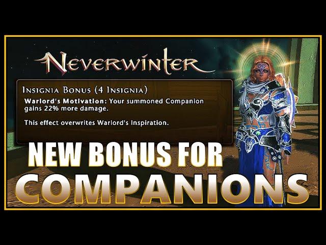 NEW Companion Insignia Bonus: +22.5% Damage! Inspiration vs. Motivation! - Neverwinter Preview