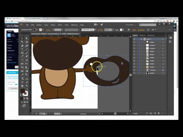 Stock Vector to Cricut Design Studio Tutorial - the Bear Hug Card