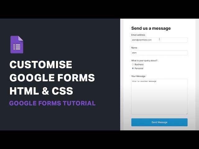 Google Forms Advanced (Custom Design with CSS) 2020