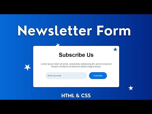 Create Minimalistic Newsletter Form with HTML & CSS | Responsive | Frontenddude