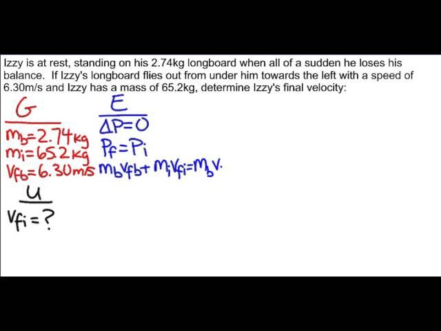 Conservation of Momentum Student Practice using GUESS method #1