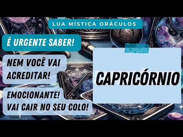 CAPRICÓRNIO ️ #tarot |É URGENTE SABER ! NEM VOCÊ VAI ACREDITAR! VAI CAIR NO SEU COLO !  