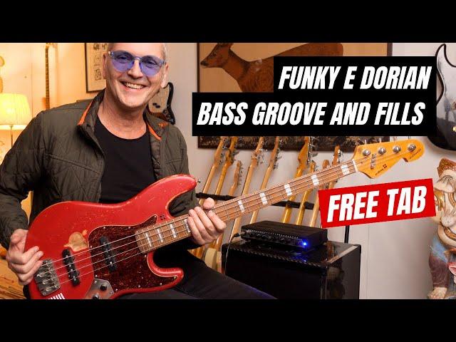 Funky E Dorian Bass Groove and Fills - FREE PDF