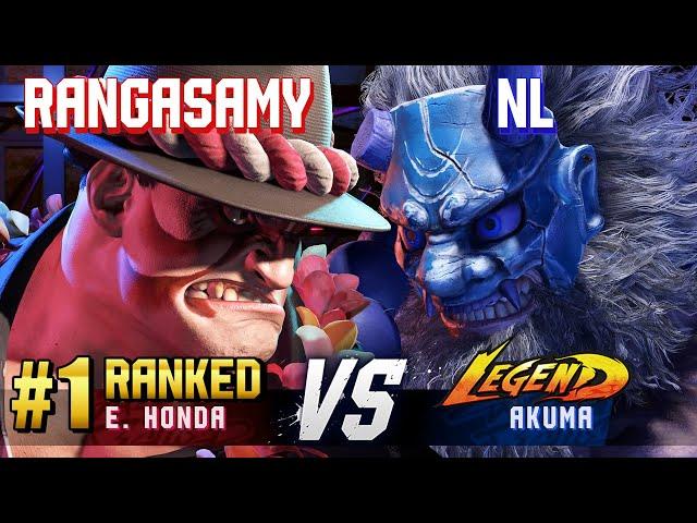 SF6 ▰ RANGASAMY (#1 Ranked E.Honda) vs NL (Akuma) ▰ High Level Gameplay