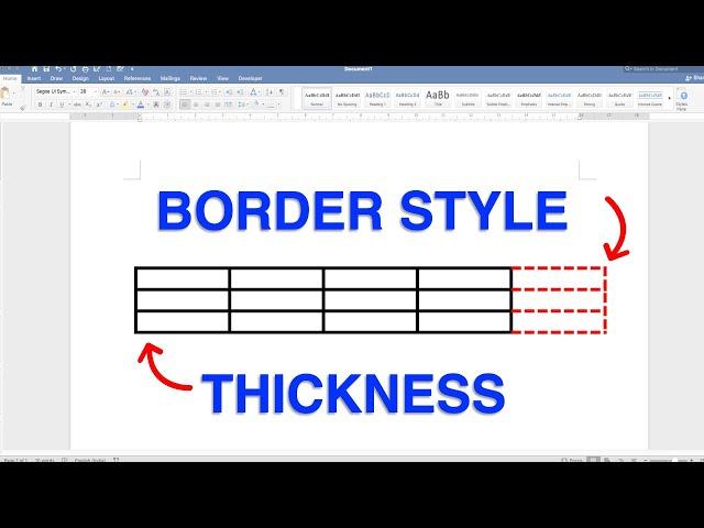 How To Change Table Border Style In Word