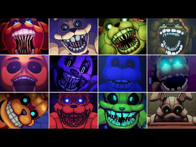 FNAF Into the Pit - All Jumpscares (Completed & Rearranged)