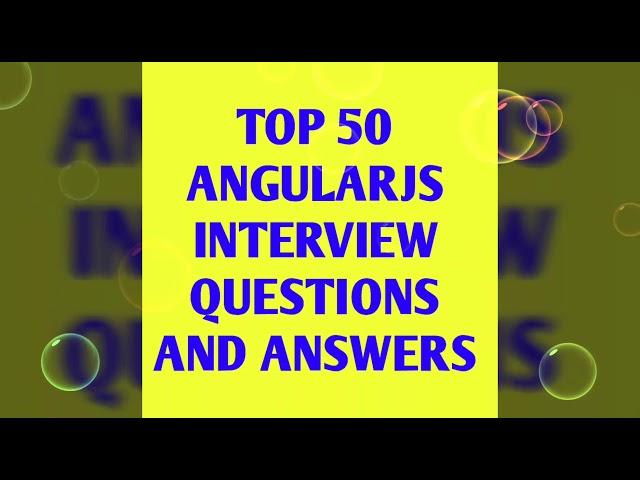 AngularJS interview questions and answers for experience