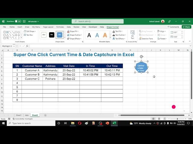 Automatically Capture Date and Time in Excel Cell Using Dedicated Button