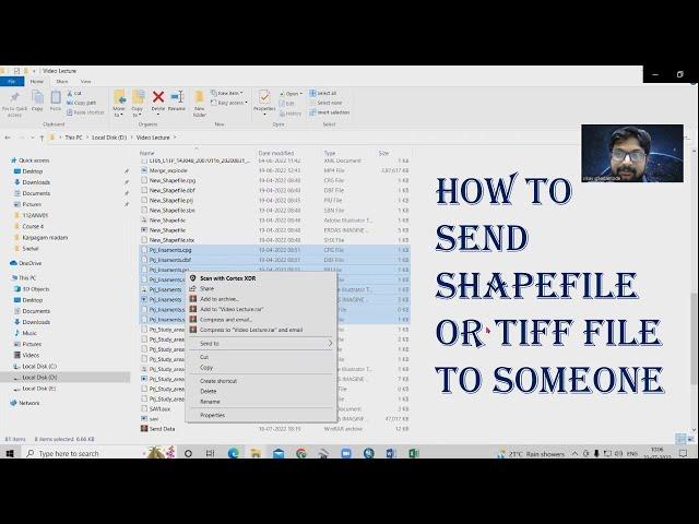 How to send or Email Arcgis shapefile data or Tiff file to someone