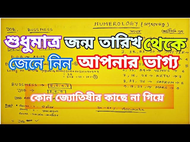 জন্ম তারিখ থেকে জানুন আপনার ভাগ্য|Know Your Fortune From Date Of Birth| Job or Business