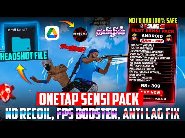 Onetap Headshot Sensi Pack Tamil || No Recoil Fps Booster Lag And No Ban 100% Safe & Secure Tamil 