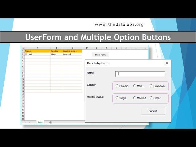 UserForm with Multiple Option Buttons in Excel and VBA