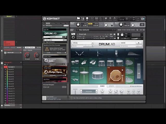 Setup - Playing a Kontakt Kit on Maschine pads