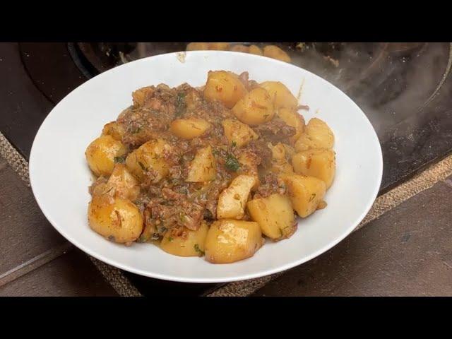 Картошка с тушенкой в казане - вкуснее не придумаешь!