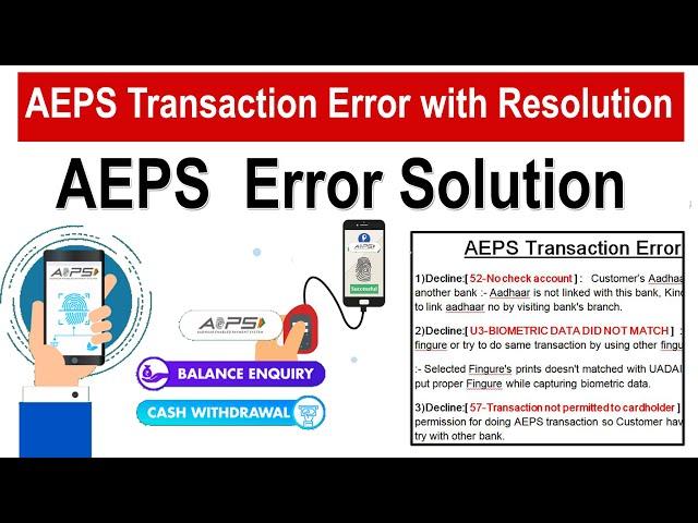 AEPS Transaction Error with Resolution