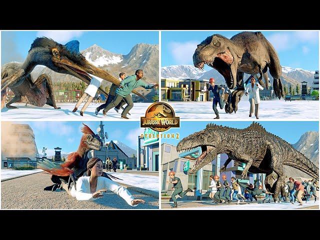 Human Hunting Animations of All Dinosaurs & Flying Reptiles in Arctic  Jurassic World Evolution 2