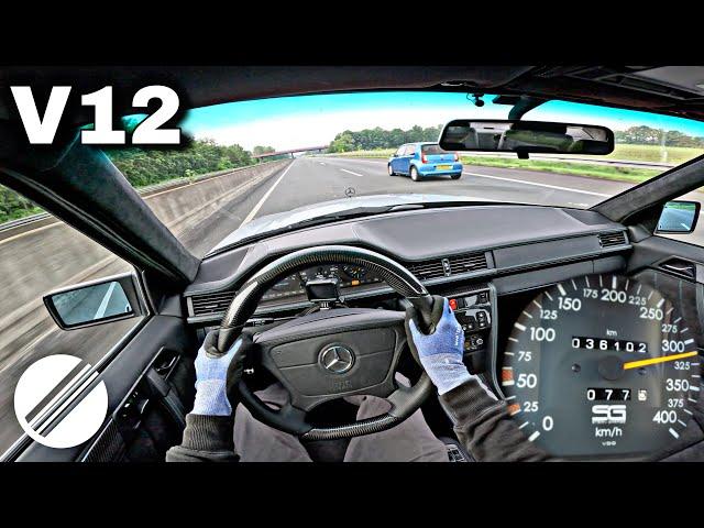 1993 Mercedes-Benz W124 SG65 V12 TOP SPEED DRIVE ON GERMAN AUTOBAHN 