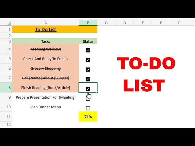 Make TO-DO LIST in Seconds in Excel