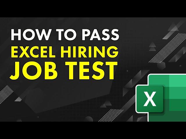 How To Pass Excel Assessment Test