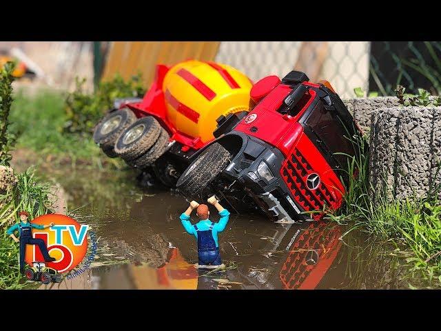 BRUDER TRUCK ride Mud | RC Mercedes Cement mixer truck |Construction Company