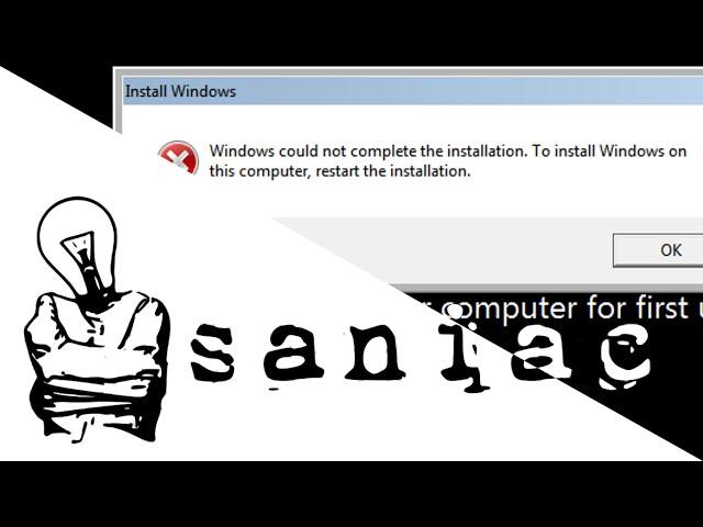 "Windows could not complete the installation." error - HOME edition