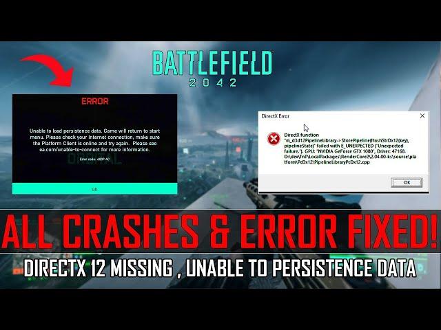 Fix Battlefield 2042 Crash - Battlefield 2042 DirectX Error Fix, Error 15-7A, DXGI ERROR DEVICE HUNG