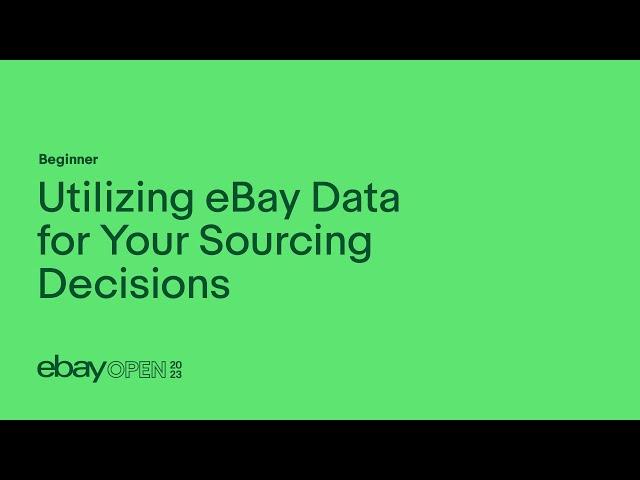 Utilizing eBay data for your sourcing decisions