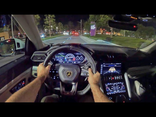 2021 Lamborghini Urus POV Night Drive (4K)(ASMR)