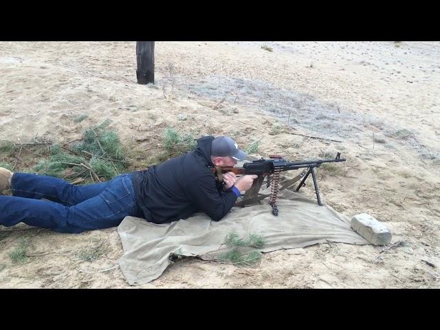 Firing the PKM machine gun in  Ukraine