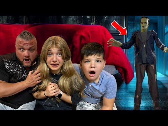 FRANKENSTEIN IN OUR HOUSE!  Spirit Halloween 2024 Animatronic Unboxing (SCARY) Fun and Crazy Family!