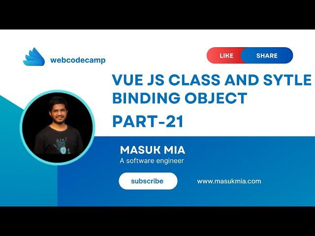 vue js 3 tutorial class and style binding  part #21