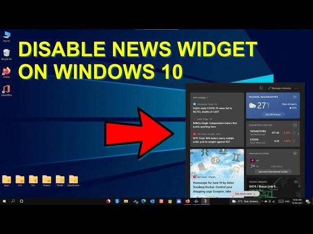 How to disable news and interests widget on Windows 10