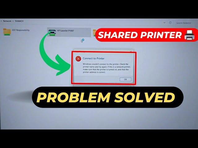 Windows Couldn't Connect To The Printer Check The Printer Name and Try Again Shared Printer - SOLVED