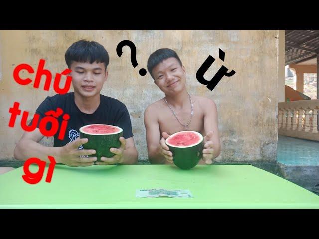 Hiệp vlogs-thử thách ăn dưa hấu với thằng em