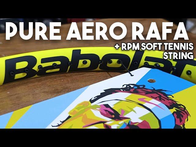 Unboxing a BABOLAT Pure Aero Rafa Tennis Racquet + RPM Soft Tennis String