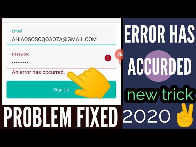 2nd line An error has occurred problem solve |New Trick 2020| indian tricker