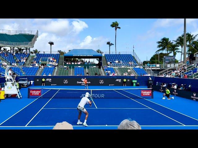 Thanasi Kokkinakis vs Brandon Holt Delray Beach Court Level View Highlights [4K 60fps]