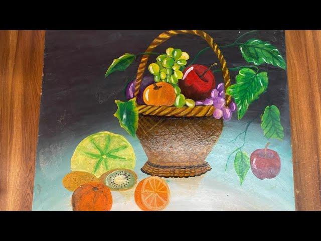 "Master Realism: Paint a Lifelike Fruit Basket in Simple Steps"|PAINTING TUTORIAL|for beginners