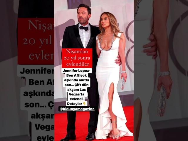 Jenifer Lopez & Ben Affleck çifti 20 yıl sonra evlendi #shorts #youtubeshorts #magazin